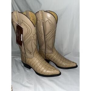 El General Handmade Rodeo Western Boots Exotic Real Caiman J Toe Womens Sz 8